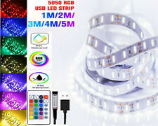LED Strip Lights 1-5M 5050 RGB Light Colour Changing Tape Cabinet TV