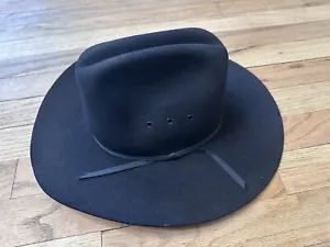 Vintage 3x Beaver Western Cowboy Hat Black MHT Westerns 6 5/8 Vented - Picture 1 of 9
