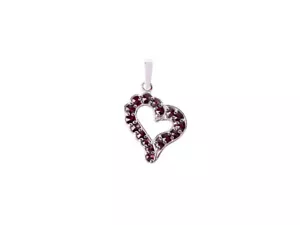 Colgante corazón granate bohemio original plata 925 símbolo joyería - NUEVO - Imagen 1 de 1