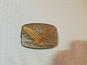 Vintage Trucker Western Cowboy Fly Eagle zweifarbige Gürtelschnalle 110835 - Bild 1 von 5