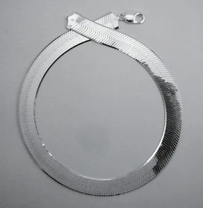 Catena Ossa di Aringa 14,5mm, Argento Sterling 925 Italiano 16,18,20,22,24,30 pollici NUOVA - Foto 1 di 2
