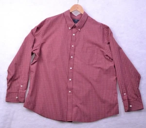 Dockers Men Shirt 2XL Red Plaid Cotton Blend Casual Button Down Fall Colorway - Picture 1 of 12