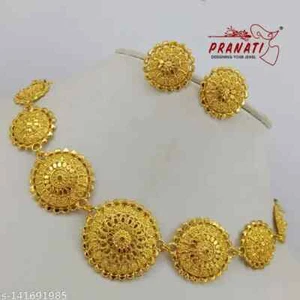 Indian Bollywood Gold Plated Kundan Choker Bridal Necklace Earrings Jewelry Set- - Picture 1 of 3