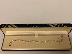 Vintage NIB Monet Signed Tennis Bracelet Prong Set Rhinestone Crystal 7.25" New - Picture 1 of 8