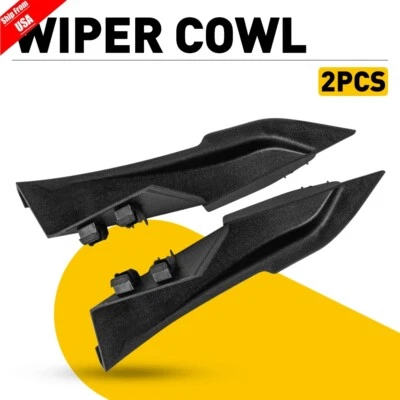Pair Windshield Wiper Cowl Covers Fits Hyundai Elantra 2011-2016 Deflector Black - Image 1 of 4