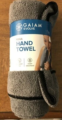 Toalla de Mano Evolve Yoga 20 X 30 Gaiam Gris Poliéster NUEVA Foto 1 de 2