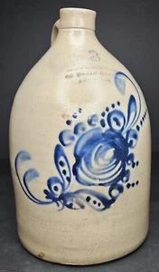 Antique 1870's by A. B. Wheeler & Co., Boston, MA Stoneware 3 Gal. Jug Cobalt - Picture 1 of 22