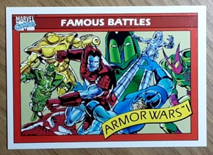 1990 Marvel Universe Card 108 THE ARMOR WARS. Free New Top Loader. - Picture 1 of 3