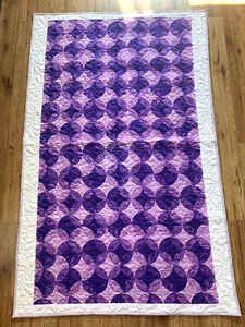 Handmade Cotton Quilt Purple Twin size 76X48" Made in Canada RoadRunner Quilting - Picture 1 of 6