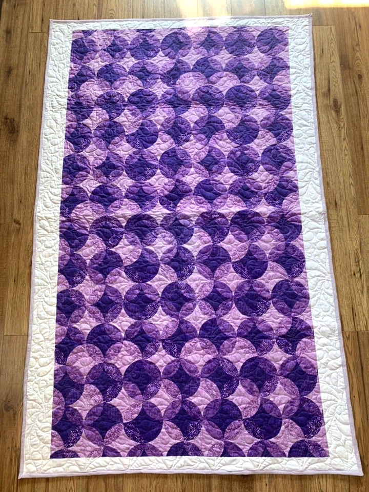 Handmade Cotton Quilt Purple Twin size 76X48" Made in Canada RoadRunner Quilting — 第 1/4 张图片