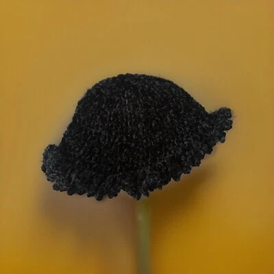 Sombrero cubo de terciopelo triturado de ganchillo - negro Foto 1 de 3