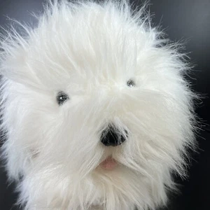 Jumbo Sheepdog Dog Plush White Gray 30” Stuffed Animal Red Collar - Picture 1 of 9