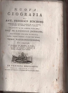 Nuova geography of Front Federico Busching. Tome vigesimosecondo. 1777. SLB25 - Picture 1 of 2