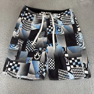 RUSTY Board Swim Shorts Men’s Size 32 Blue Black White Skate Surf - Picture 1 of 9