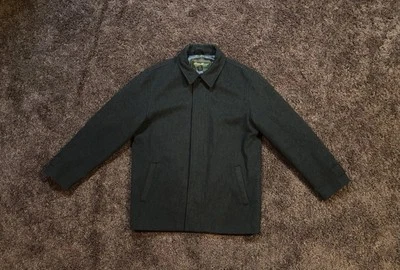 Eddie Bauer Mens Wool Blend Coat Overcoat Size Large Full Zip Gray - Image 1 of 4