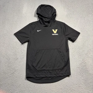 Nike Vanderbilt Commodores Hoodie Men’s Small Black Fleece Short Sleeve Dri Fit - Picture 1 of 8