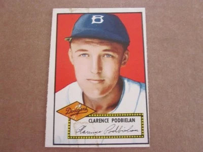 1952 Topps Clarence Podbielan Brooklyn Dodgers Red Back Baseball Card - Image 1 of 2