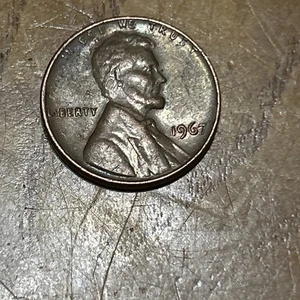 1967 Penny No Mint Mark Error Coin L error Liberty IN God We Trust . - Picture 1 of 2
