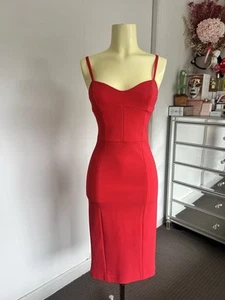 Kookai Dress 34 Red Pencil Sleeveless Bodycon - Picture 1 of 12