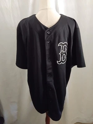 New Boston Red Sox Black Baseball Majestic Jersey Button Front Men Size Medium - Imagen 1 de 4