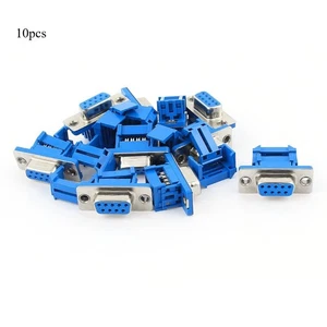 10pcs D-SUB DB9 9 Pin Female IDC Crimp Adapter Connector for Flat Ribbon Cable - Picture 1 of 3