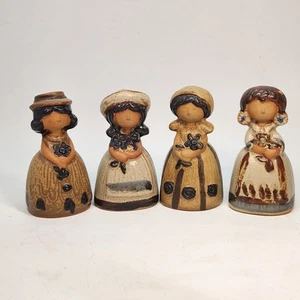 VTG Set of 4 San Francisco Ceramic Girl Figures Counterpoint Bells 4" Japan - Picture 1 of 6