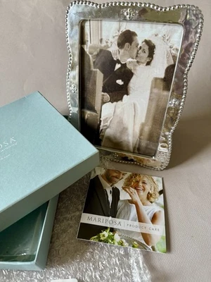 New In Box MARIPOSA Aluminum Sueno Bordered 5 x 7 inch PICTURE FRAME MSRP$64 - Image 1 of 4