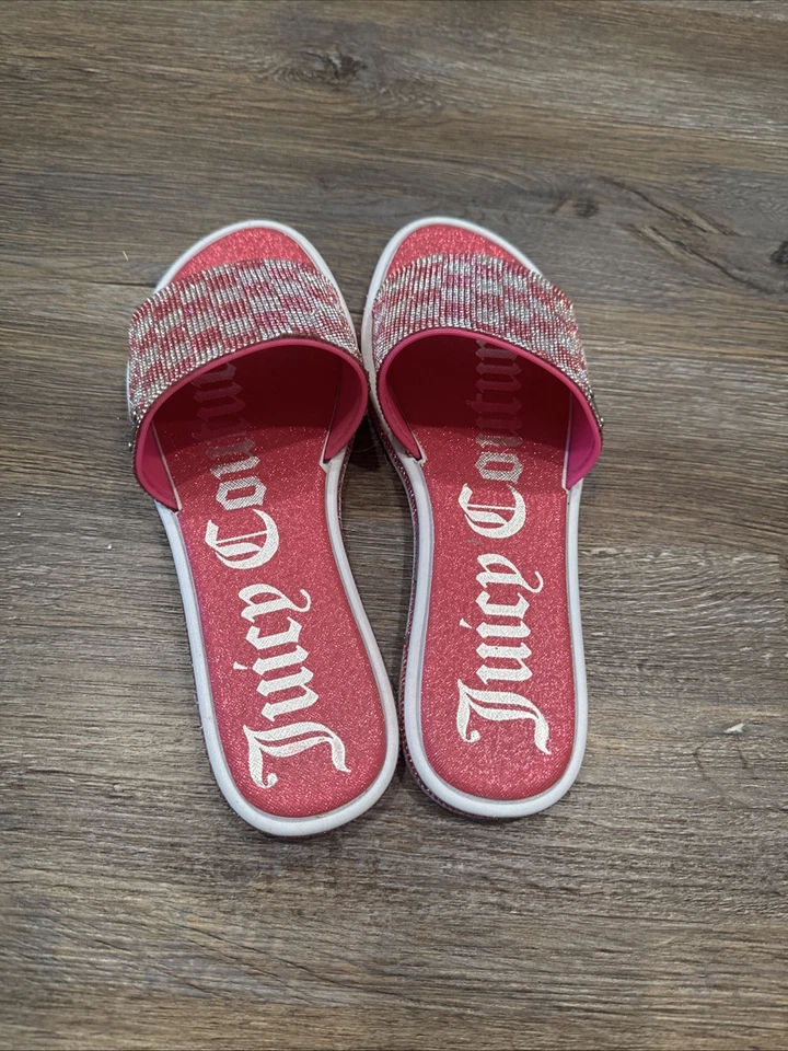 Sandalias Juicy Couture Slide Rosa Estrás NUEVAS Talla 8.5 Bling Foto 1 de 4