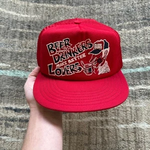 Gorra gorra gorra de camionero divertida para bebedores de cerveza roja de colección de los 80 para hacer mejores amantes - Imagen 1 de 5