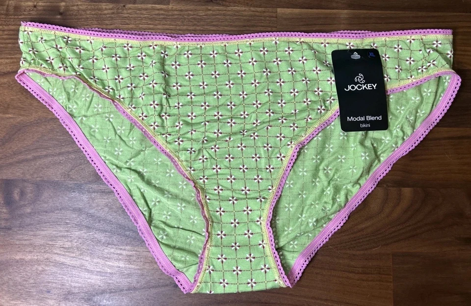 Jockey Soft Touch Lace Modal Stretch Bikini Panty 3211 Candy Cane 6/M Set 2