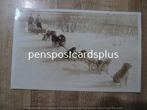 Alaskan TRAPPERS with DOG SLED TEAM early 1900's RPPC Postcard - Bild 1 von 2
