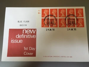 GB BRIEFMARKEN SELTENES BOOKLET ERSTTAGSBRIEF 1995 28. JULI QUESTA ZYLINDER keine BLAUE FLUO - Bild 1 von 1