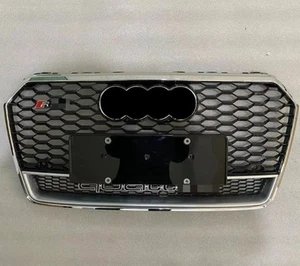 For Audi A7 S7 RS7 2016-2018 Style Bumper Honeycomb Grille Mesh Grill Chrome - Picture 1 of 2