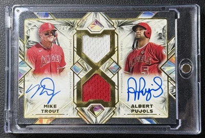 MIKE TROUT ALBERT PUJOLS 2025 TOPPS DIAMOND ICONS BLACK DUAL AUTO JERSEY /10 - Image 1 of 2