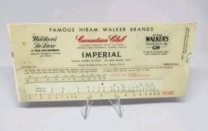 Vintage Hiram Walker Marken Werbung Schieber MIxed Getränk Taschenrechner - Bild 1 von 2
