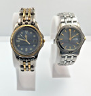 Lot Of 2 Citizen Men's Quartz Watches 5510 & 1102 Stainless 1990s As Is