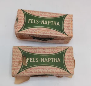 Lote de 2 barras de jabón de lavandería vintage Fels-Naptha 8 oz años 20-30 nuevas de stock - Imagen 1 de 3