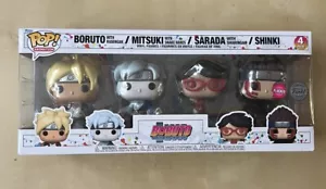 Funko Pop Vinilo Naruto Boruto Mitsuki Sarada Shinki Paquete de 4 Figura Flocada NUEVO - Imagen 1 de 8
