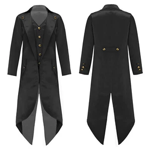 Boys Renaissance Steampunk Tailcoat Jacket Kids Medieval Vintage Victorian Coat - Picture 1 of 64