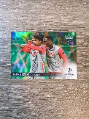 Karim Adeyemi 2020-21 Topps Stadium Club Chrome UEFA Green/Yellow #/75 Rookie RC - Image 1 of 2