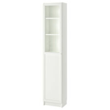 IKEA OXBERG/BILLY bookcase with panel/glass door 40x30x202 cm white/glass