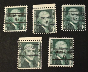 5 - 1965 US Stamps Scott #1278 - 1 Cent Precancels - Unused - FL - Picture 1 of 2