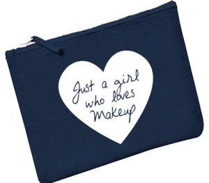 Just a girl who loves make up Personalised Make Up Bag Cosmetics Bag Accessories - Picture 1 of 11