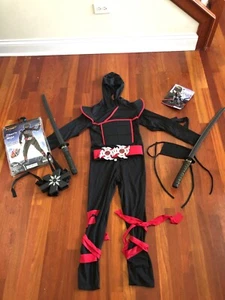 Stealth Ninja Boys Size 12-14 XL Costume Spirit Halloween Ninja Costume & Swords - Picture 1 of 9