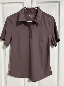 Athleta Short Sleeve Polo Shirt Women’s Size SP Brown Golf Tennis - Picture 1 of 6