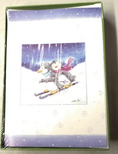 Boxed Christmas Cards 18 Cards + 18 Envelopes Happy Holidays Seasons Greetings - Picture 1 of 2