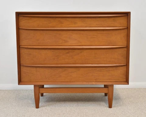Falster Mid-Century Four-Drawer Teak Dresser Chest of Drawers Cover