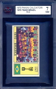 1970 Panini Calciatori Brazil Team Pele World Cup Champs Football KSA 7 NM Card - Picture 1 of 2