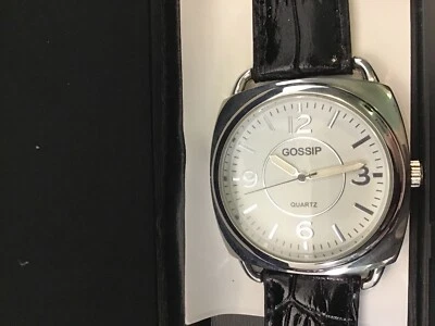 Reloj Gossip con correa de cuero negro Foto 1 de 4