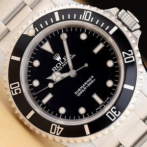 ROLEX MENS SUBMARINER NO DATE 14060 BLACK STEEL OYSTER 40MM AUTOMATIC WATCH - Picture 1 of 11